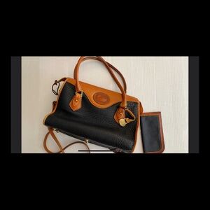 Dooney & Bourke Black and Tan Satchel